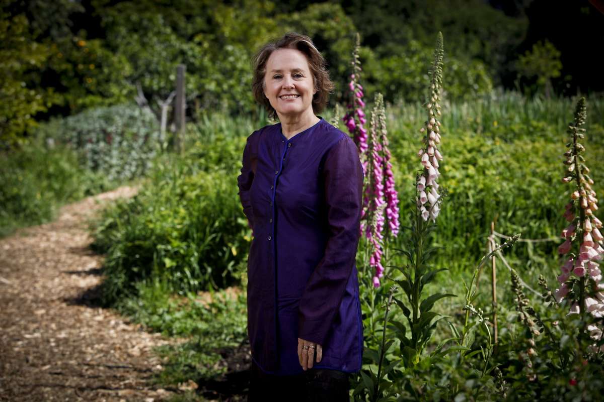 Alice Waters in the garden at Martin Luther King Middle School in Berkeley in 2010