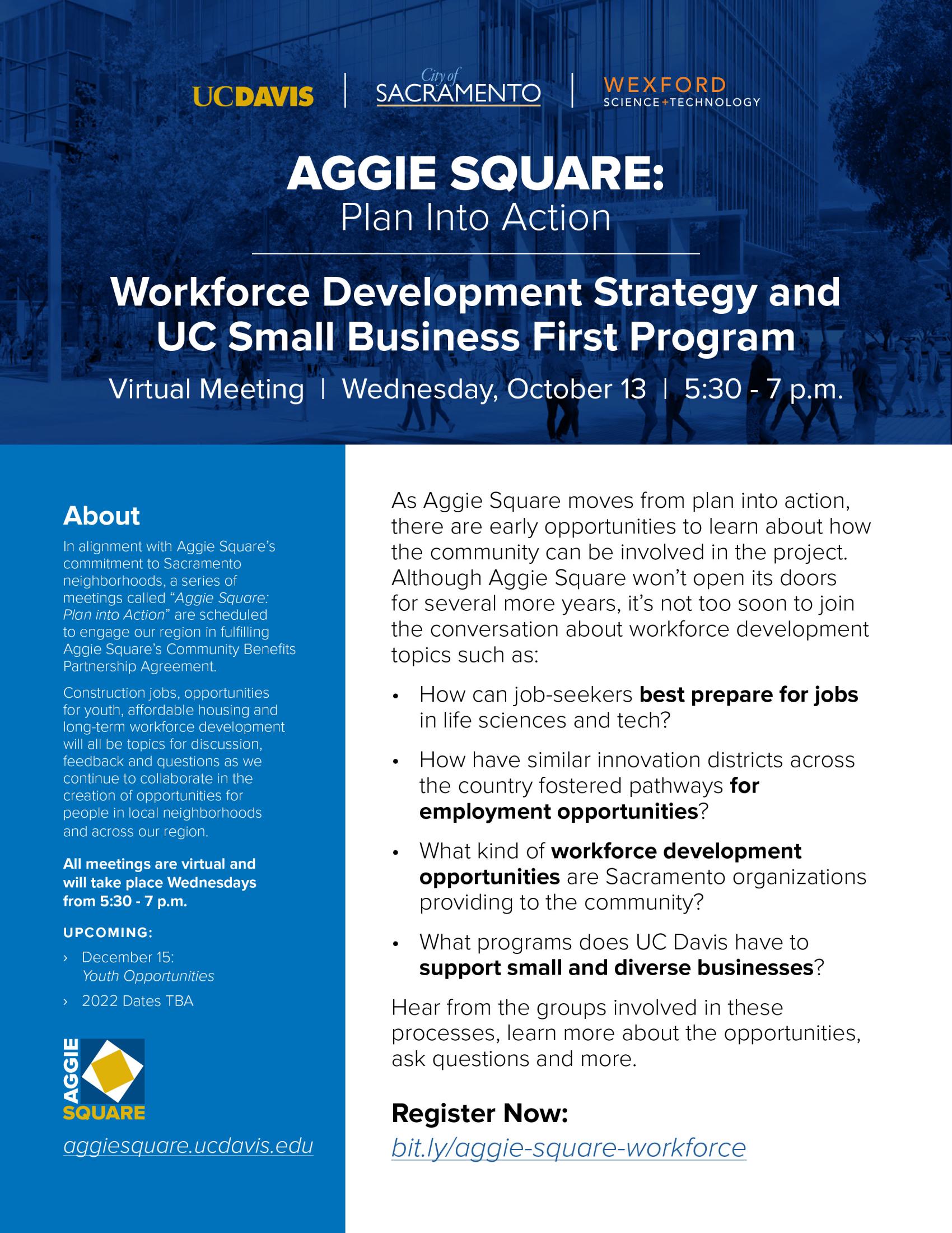 Flyer advertising October 13 Community Benefits Partnership Agreement meeting