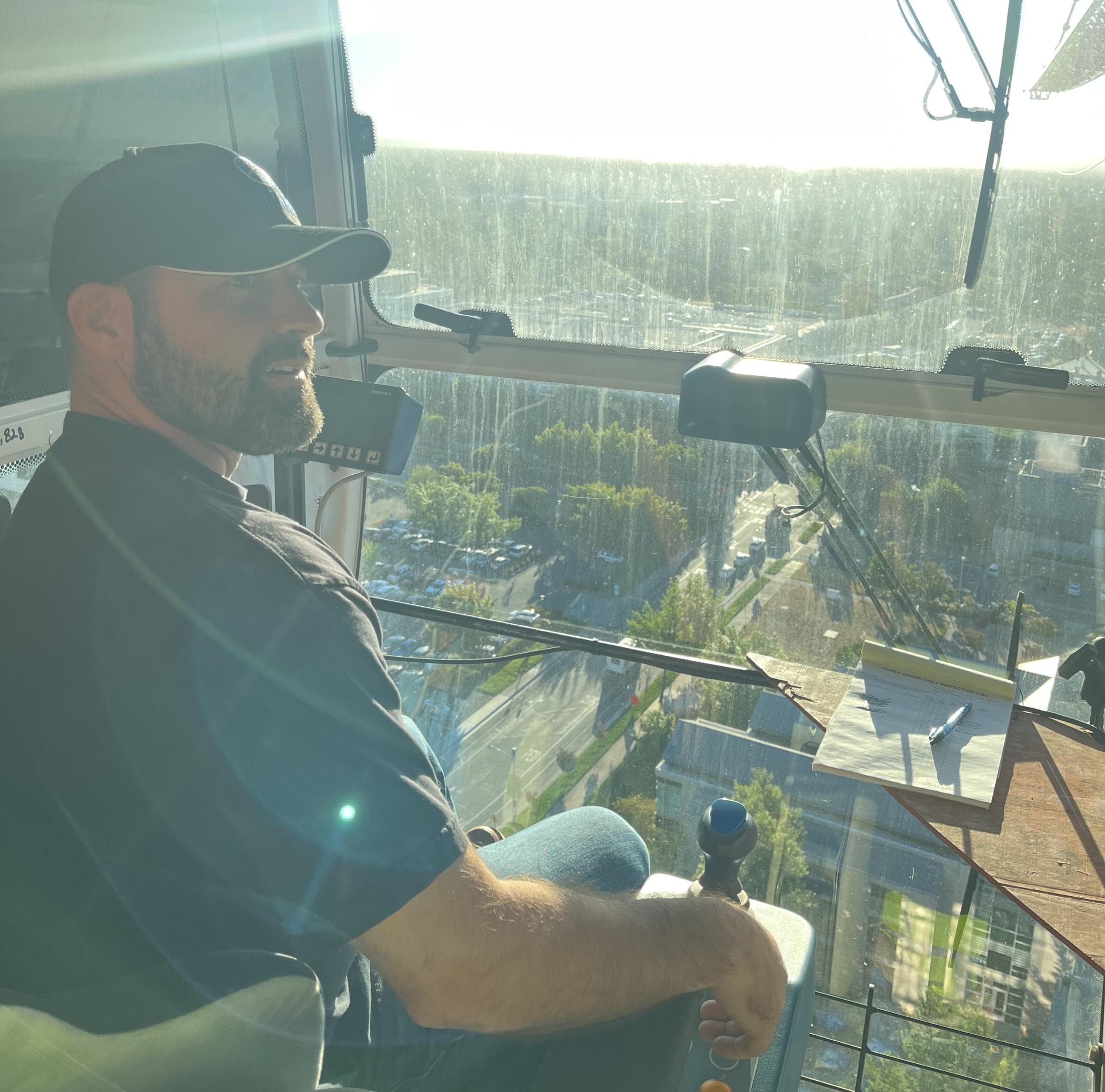 man in tower crane