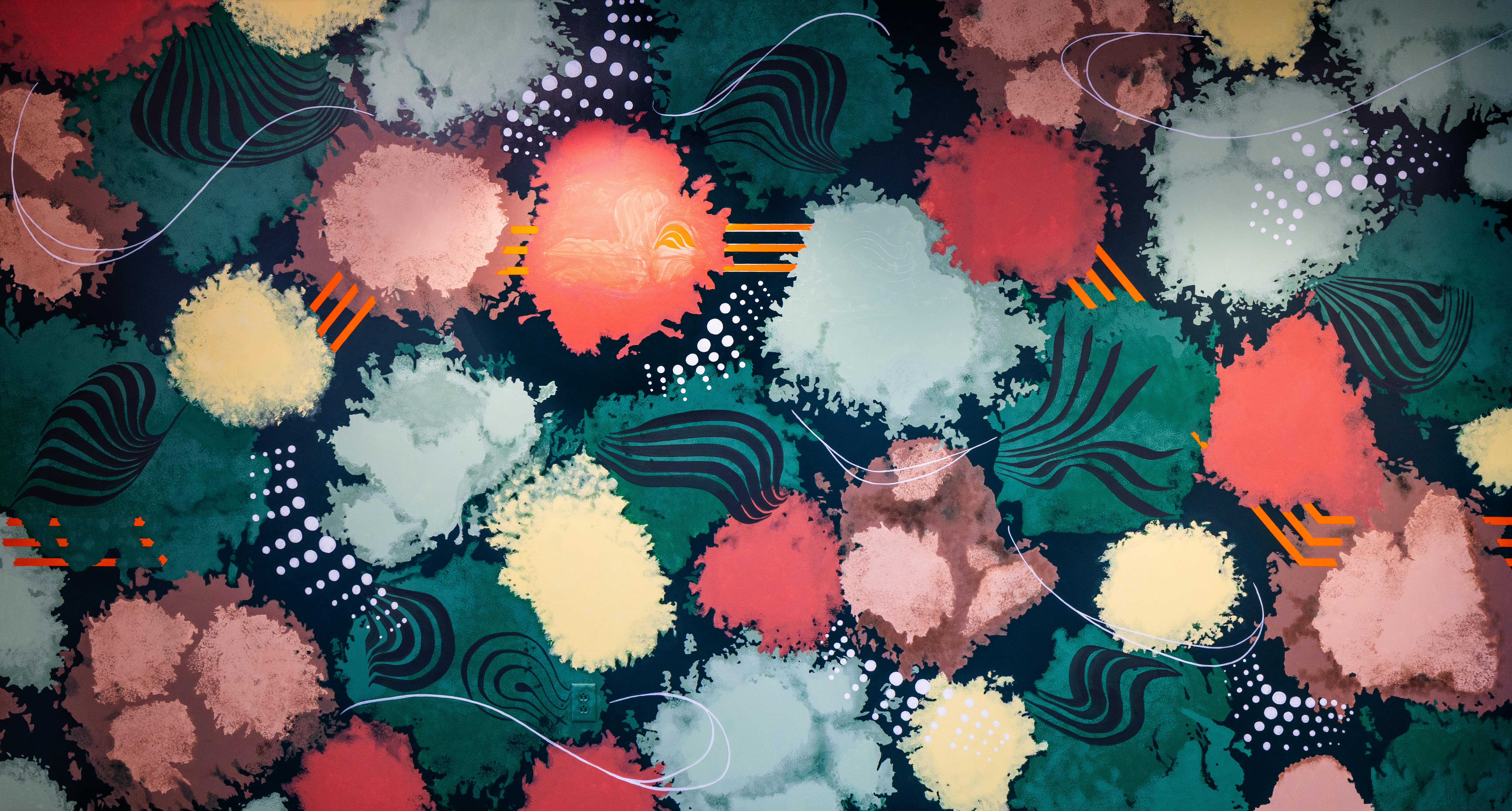 Abstract art mural