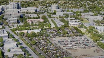 Before image showing the location where UC Davis' Aggie Square will be located.