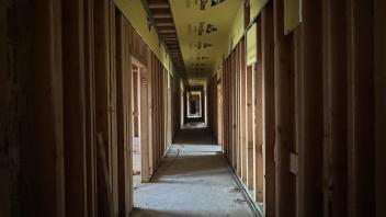 A hallway still in construction