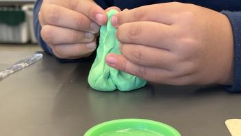 Hands kneading dough