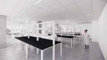 Render of a laboratory space
