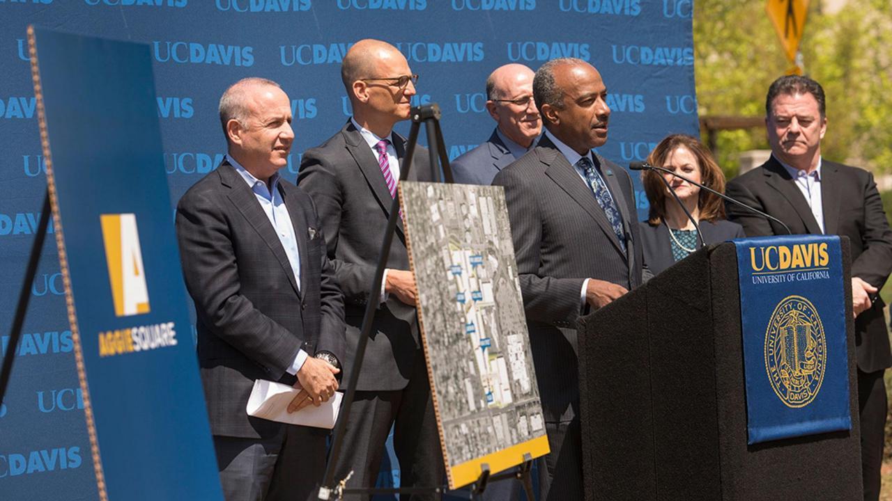 UC Davis Chancellor May announces Aggie Square