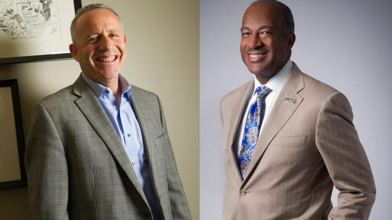 UC Davis Chancellor Gary May and Mayor Steinberg