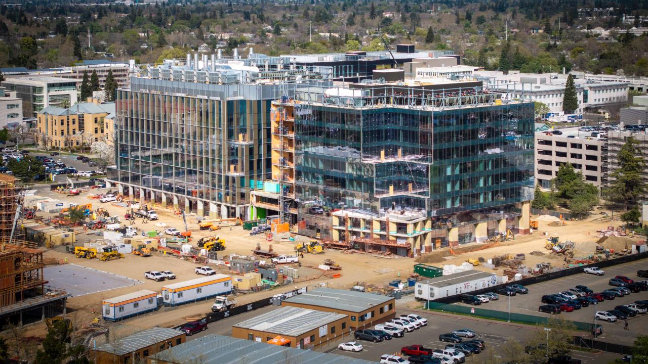 Aerial shot of a building