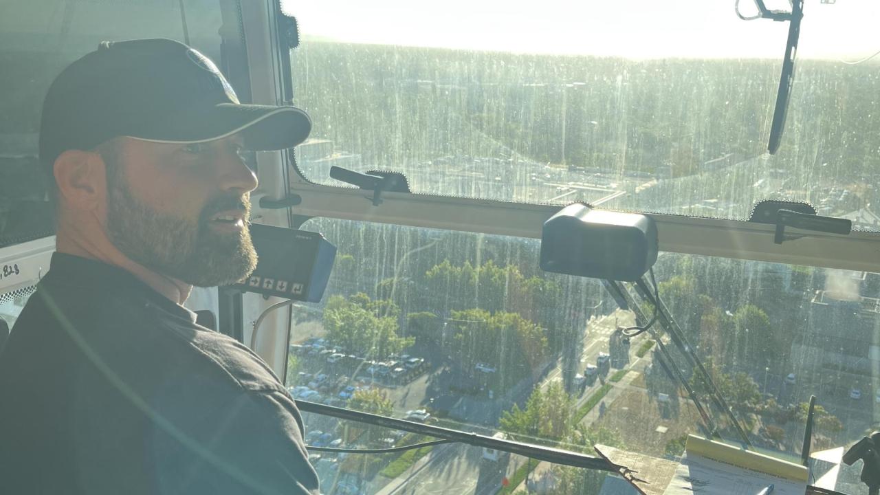 man in tower crane
