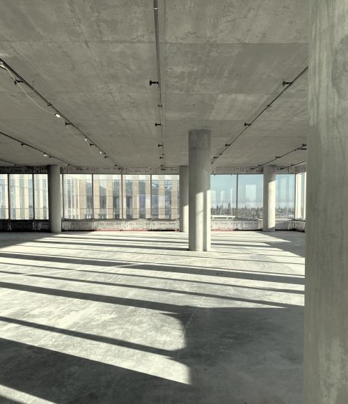 Gray cement building