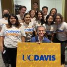 Image of California Governor Newson with a cohort of College Corps students.