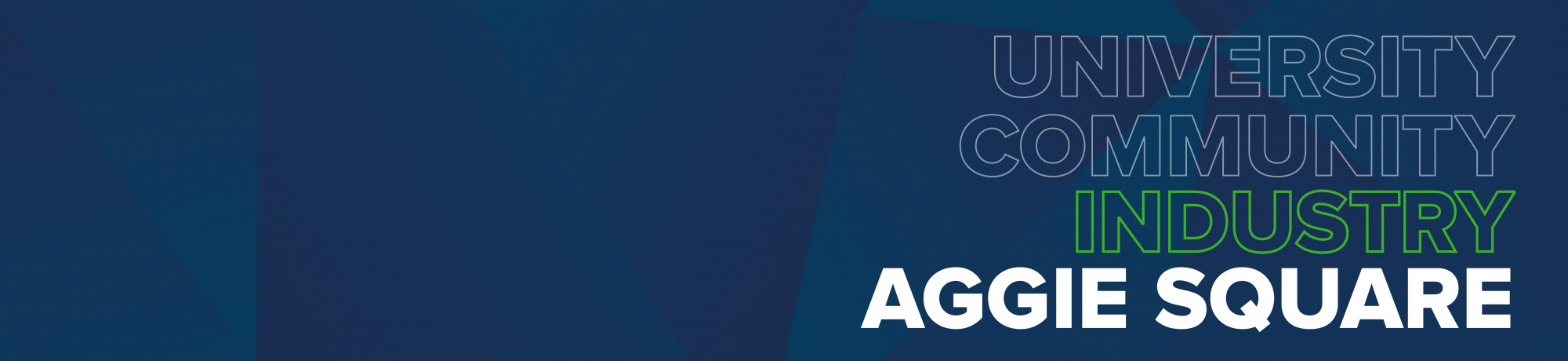 Graphic that highlights the words Industry Aggie Square