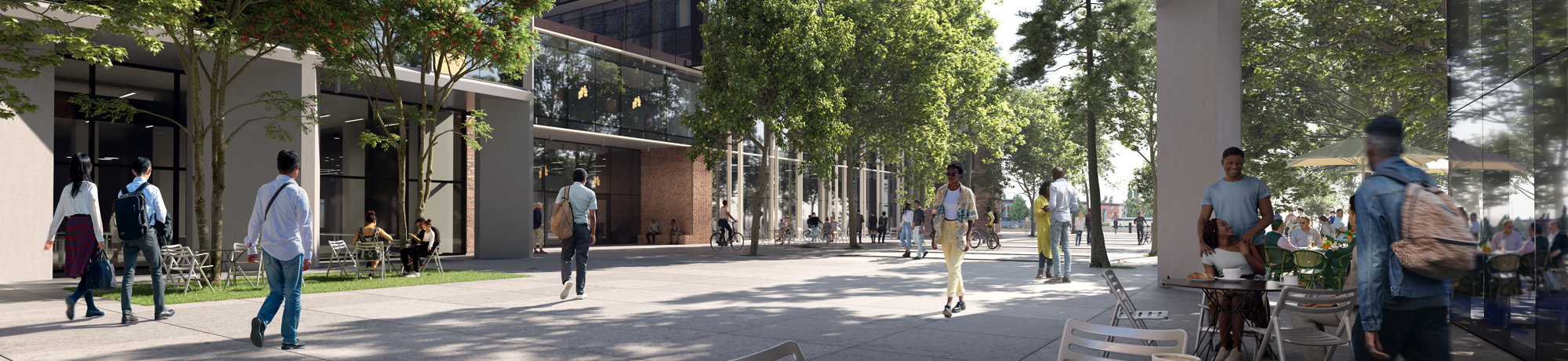 rendering of uc davis aggie square life long learning tower
